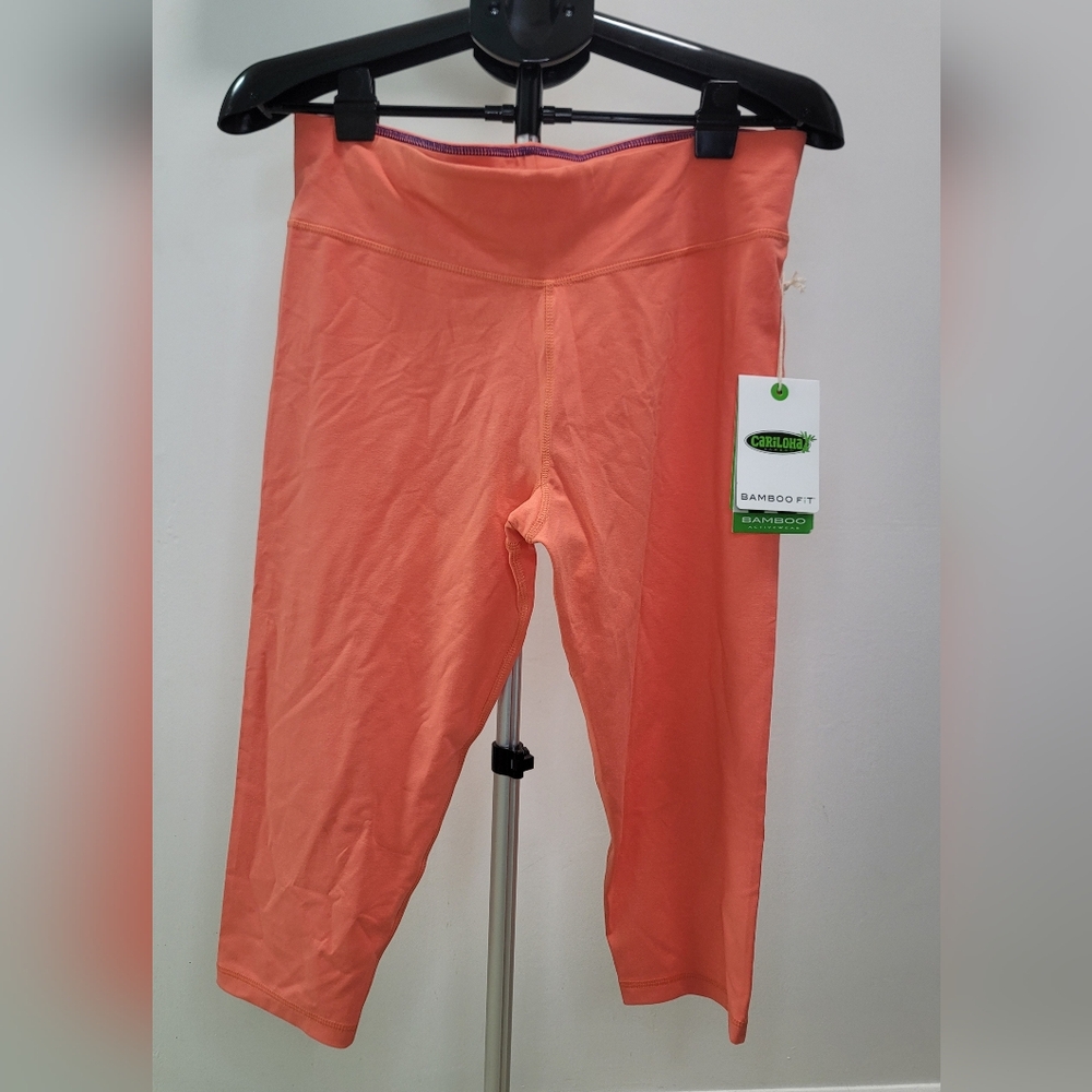 NWT Cariloha Coral "Bamboo Fit" Capri Crop Leggings Pants XL